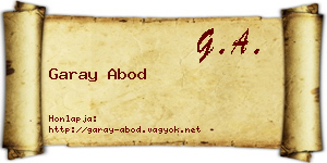 Garay Abod névjegykártya